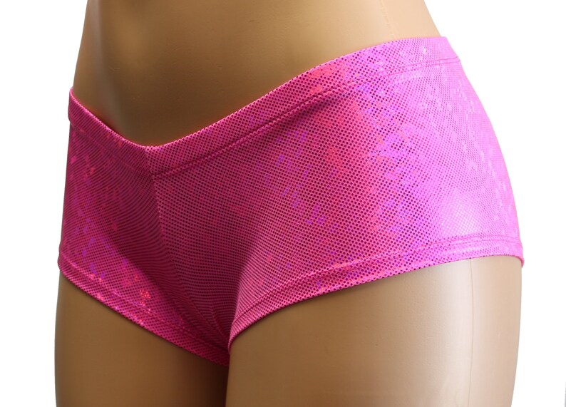 Sparkly Hot Pink Booty Shorts With a Low Rise and a Flirty Etsy