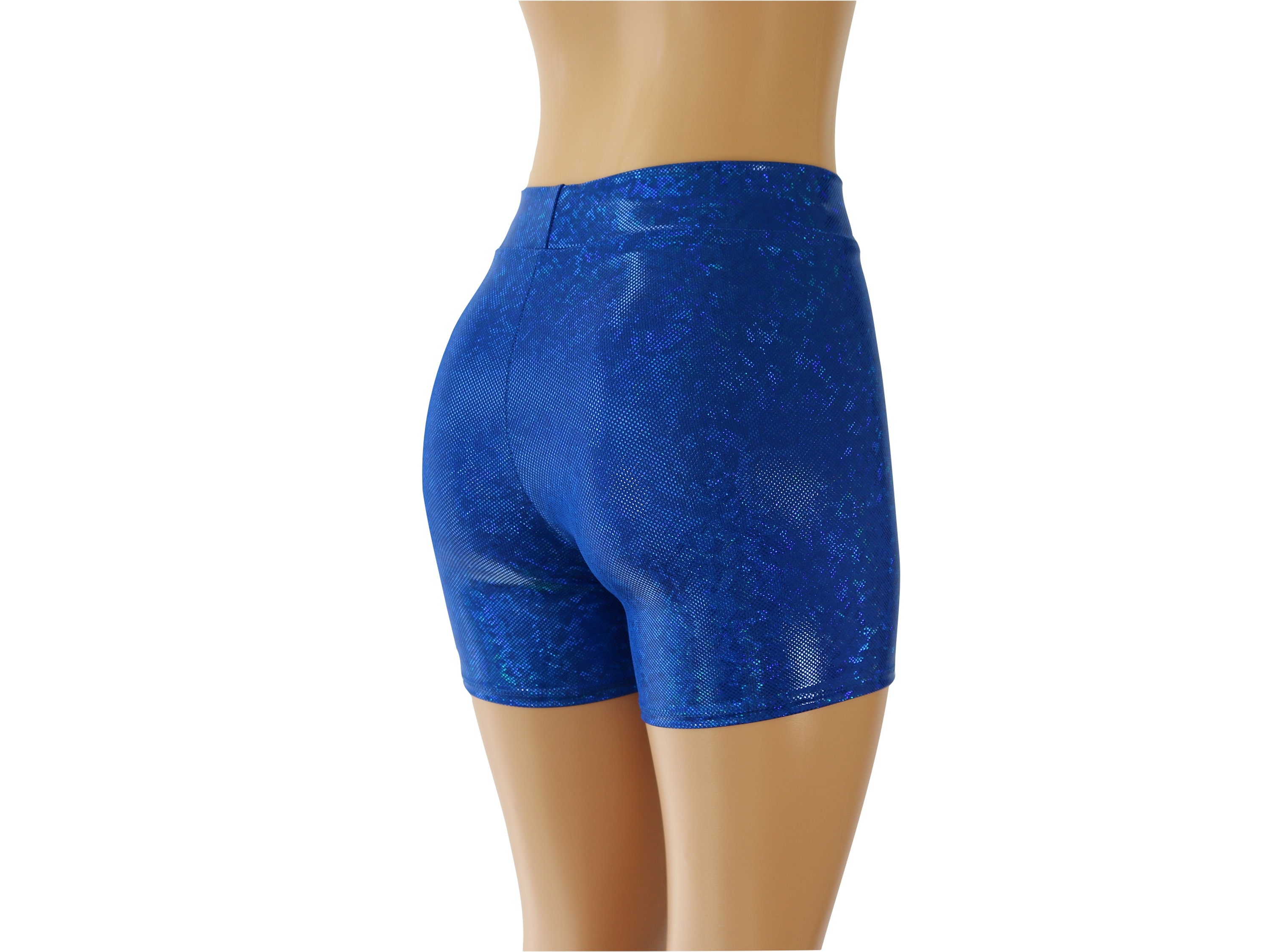 Royal Blue Hologram High Waist 4 Inseam Booty Shorts. - Etsy