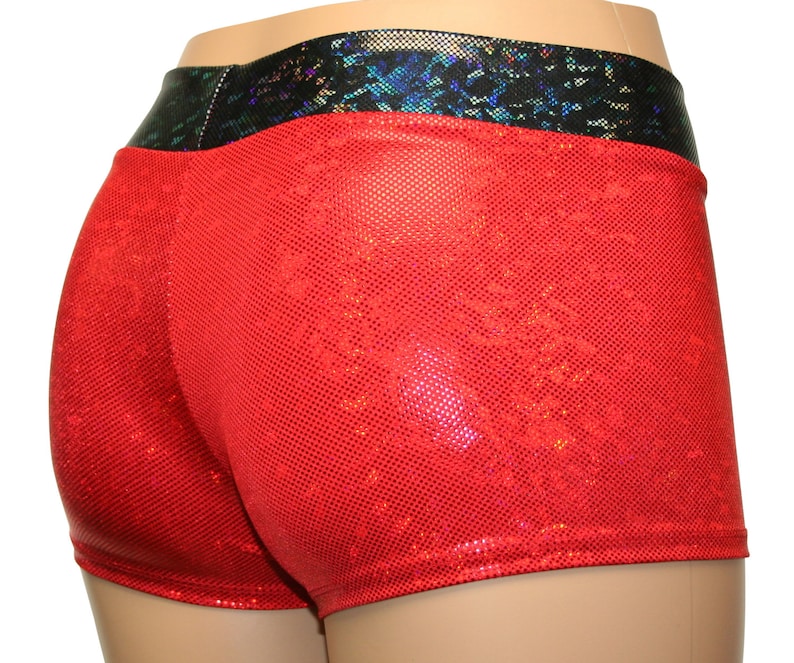 red spandex booty shorts