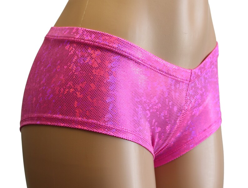 Sparkly Hot Pink Booty Shorts With a Low Rise and a Flirty Etsy