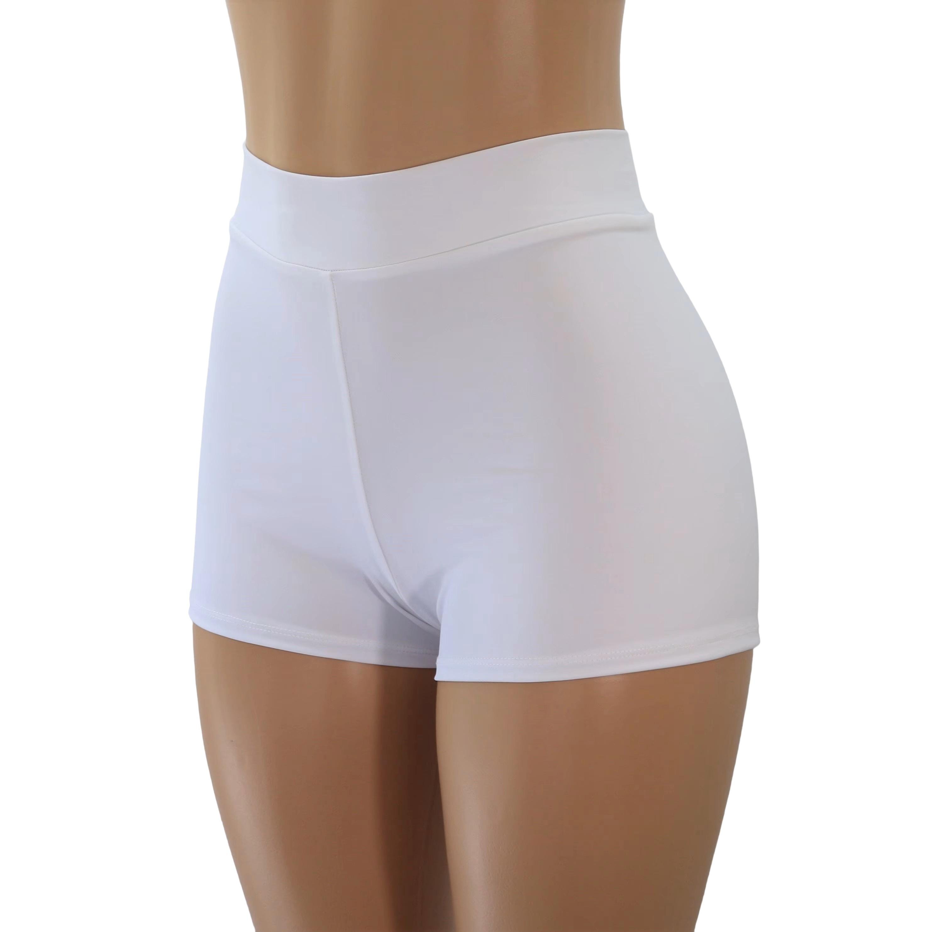 white booty shorts for under dress Low Rise Fluffy Booty Shorts In White | EGO EU