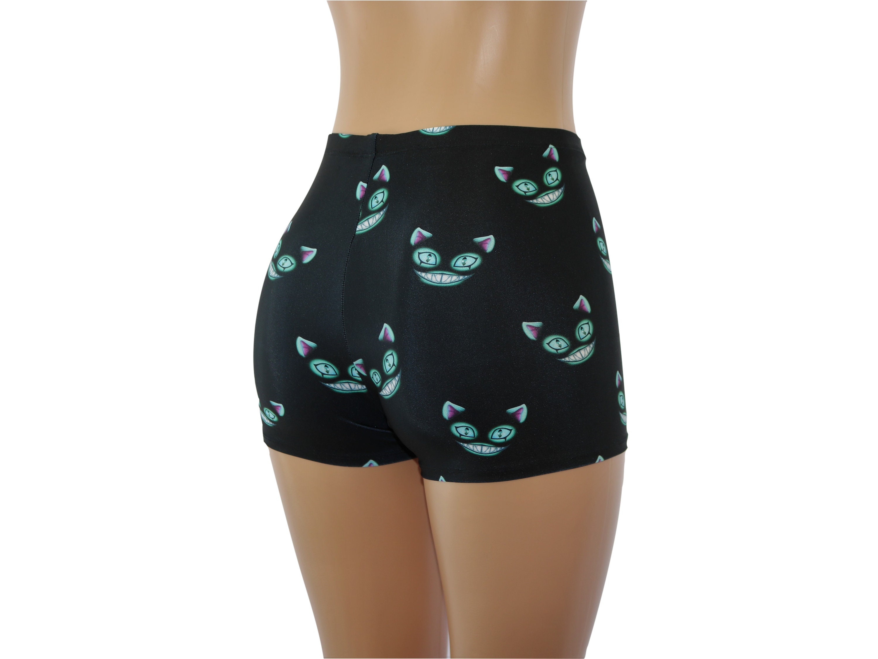Neon Kitty Cat High Waist Booty Shorts. Cheeky and Full - Etsy