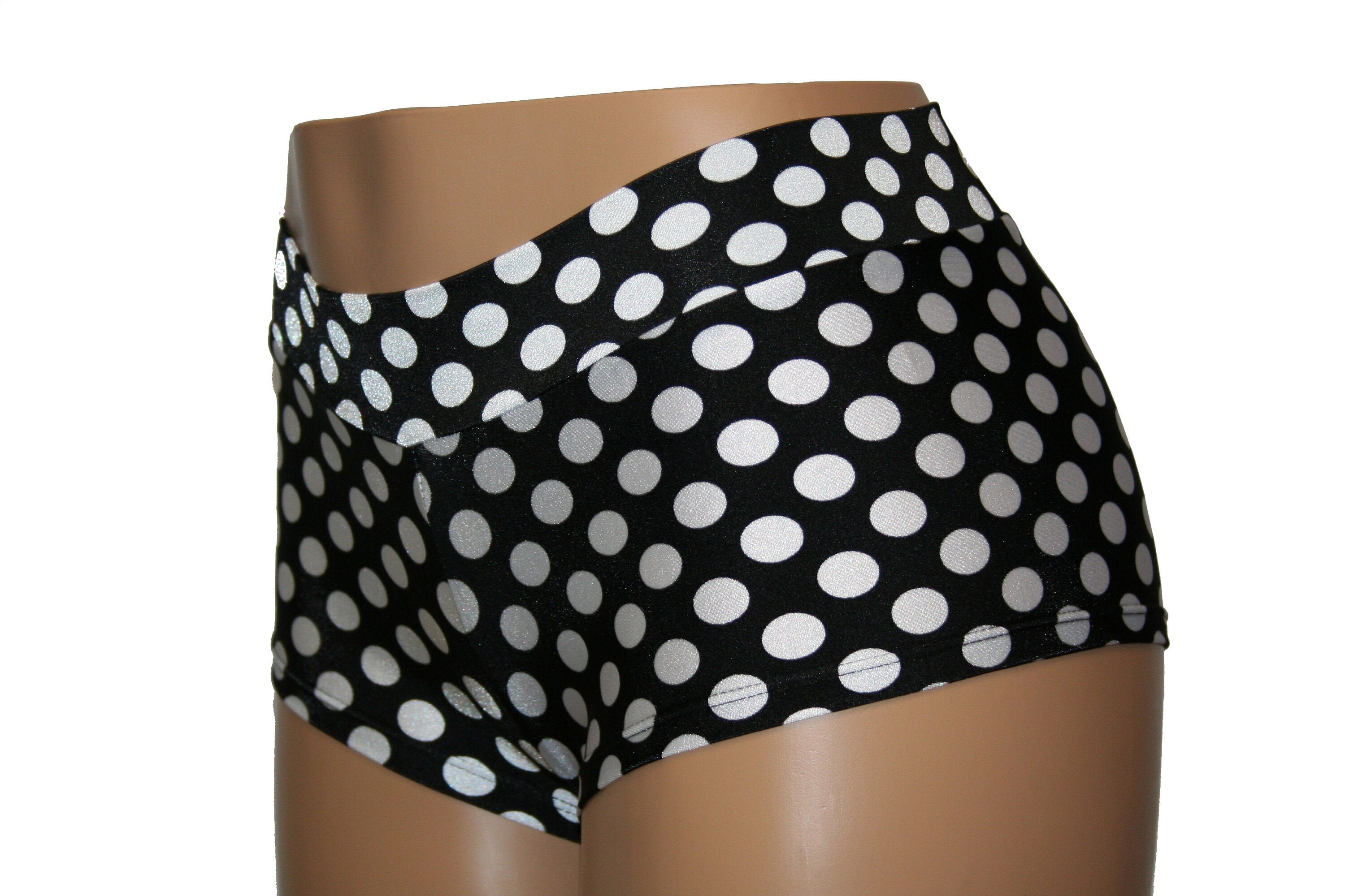 White Polka Dots Cheeky Booty Shorts 