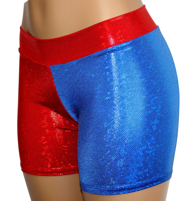 Harley Quinn Red & Blue Costume Shorts. Suicide Squad Etsy