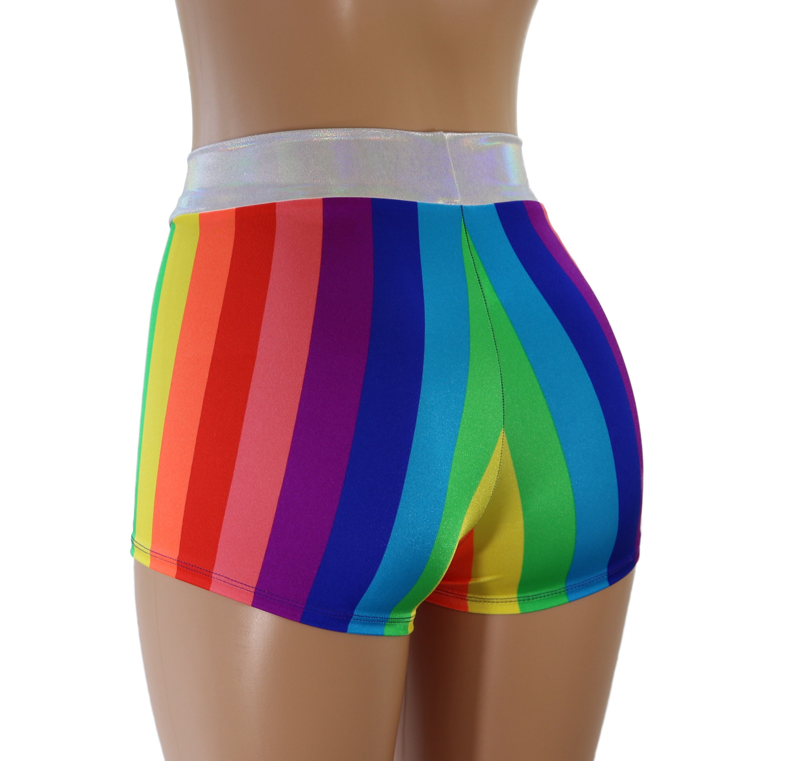 Rainbow Stripe Shorts de botines de cintura alta. Longitudes | Etsy México
