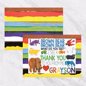 Brown Bear Brown Bear Thank You Notes -Thank You Cards - Brown Bear Brown Bear What Do You See?