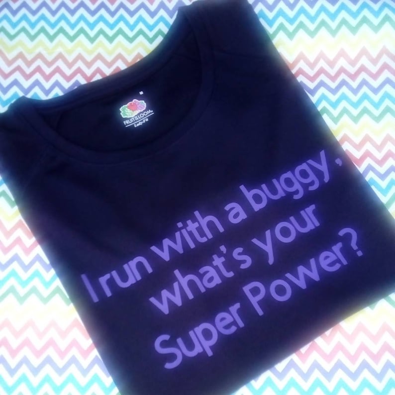 Buggy Runner/'s Black or Purple Technical Vest XS to XXL Superpower Printed Slogan, Womens and Unisex Activewear