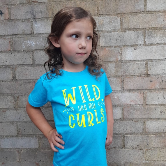 Wild Like My Curls Childrens Turquoise or Navy Blue Short - Etsy