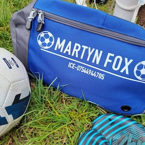 Personalised Football Boot Bag, Children&#39;s Football Kit Bag, Customised Soccer Cleat Bag, Boys and Girls Football Themed Hodall, Sports Shoe
