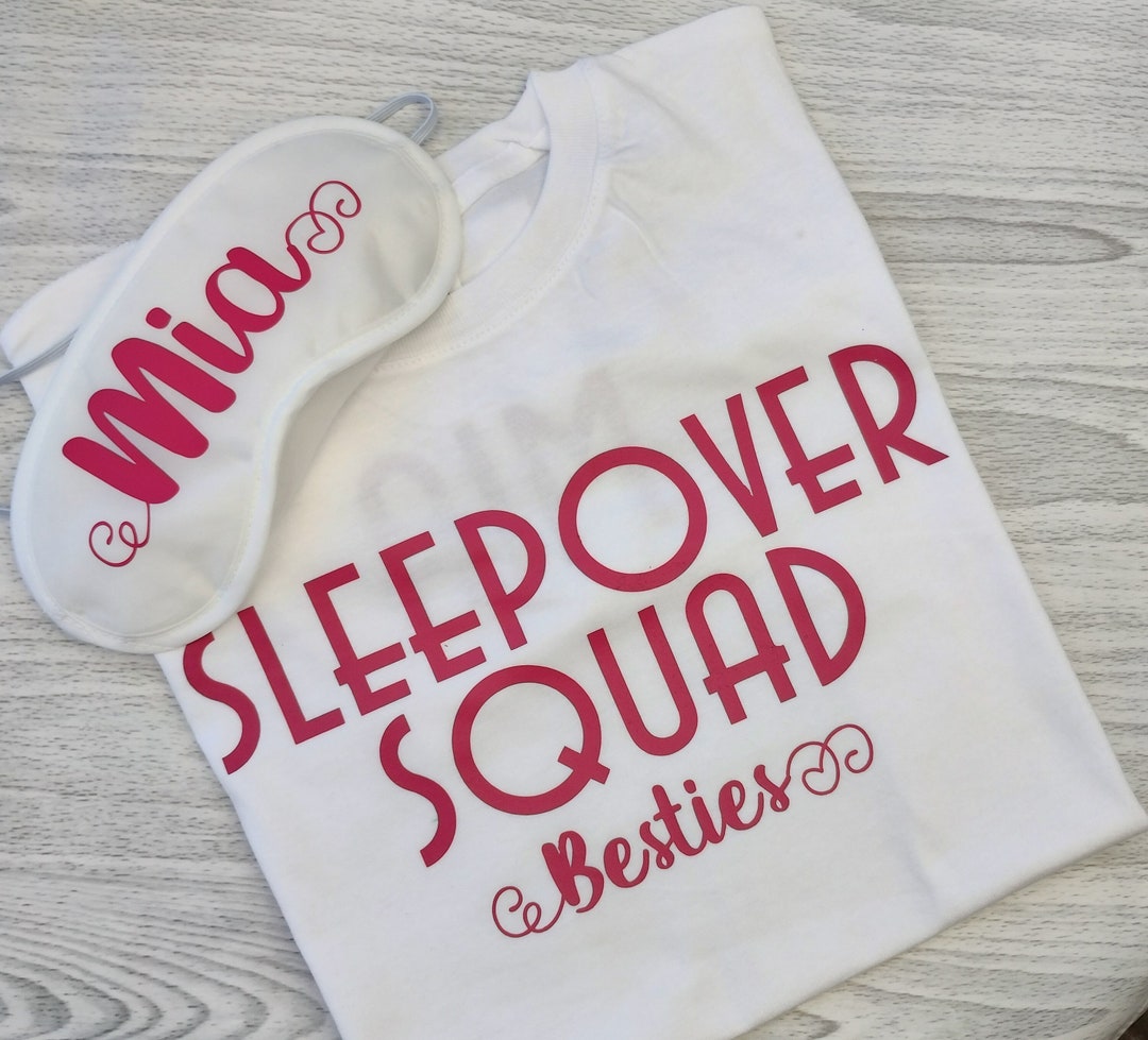 Besties Theme Sleepover Top and Eye Mask, 2 Piece Sleepover Set ...