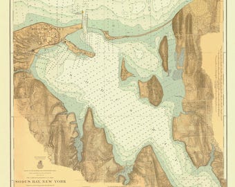 Lake Ontario- Sodus Bay 1920 Nautical Chart