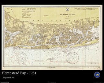 Print of Hempsted Bay - 1934 Nautical Map