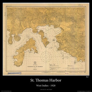 St. Thomas Harbor Print - 1920