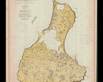 Impression de Block Island - 1914 carte nautique