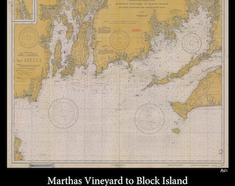 Nautical Map of Marthas Vineyard - 1930