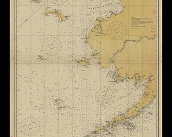Nautical Map of the Bering Sea - 1923