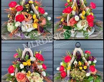 SUMMER Table Decor, Summer Entryway Arrangement, Floral Table Arrangement, Entryway Table Decor, Summer Floral Decor