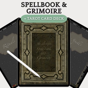 Digital Mystical Spellbook & Grimoire Bundle + Tarot Card Deck