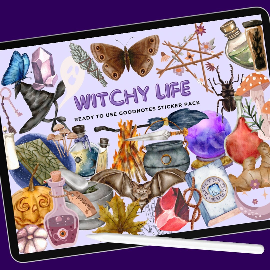 Witchy Life XL Sticker Pack Witchy Goodnotes Cottagecore Etsy