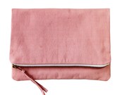 Naturally Dyed Organic Cotton Clutch - Pink