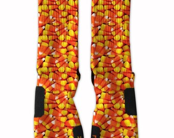 halloween lounge socks dog lover pet lover marching pet owner candy corn tie dye dog halloween socks Candy Corn Socks scrunch socks