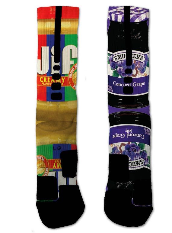 Custom Grape Jelly And Peanut Butter Nike Elite Crew Socks Etsy