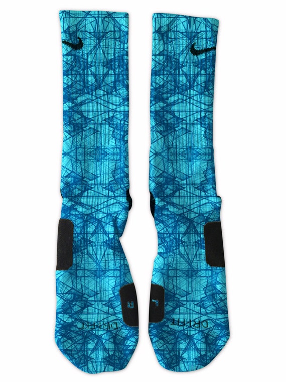 white and blue nike elite socks