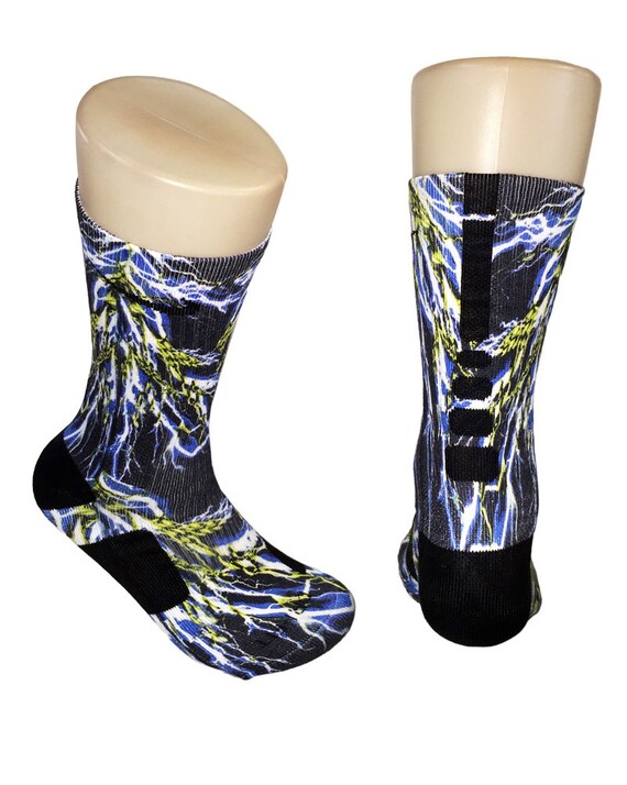 Custom Lightning Bolts Nike Elite Socks 