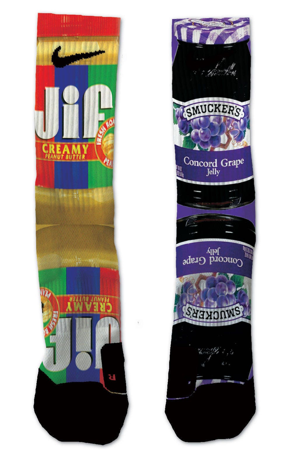 Custom Grape Jelly and Peanut Butter nike elite crew socks Etsy