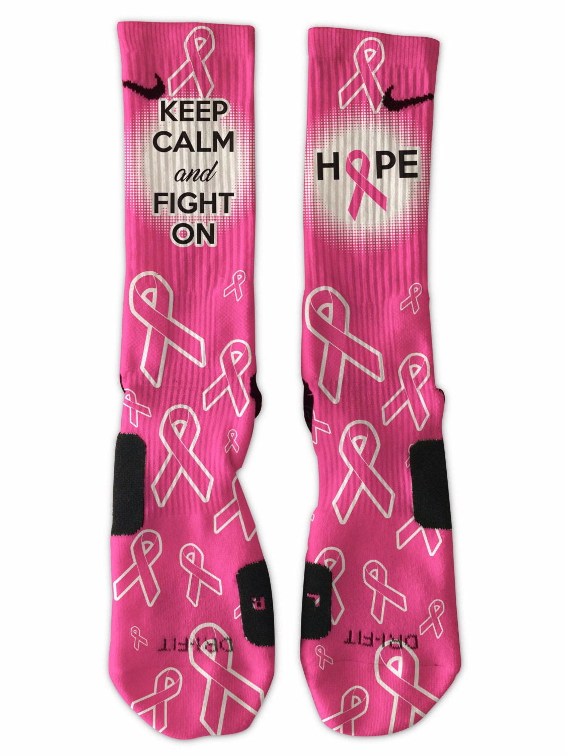 Custom Breast Cancer Awareness Hope nike elite crew socks Etsy