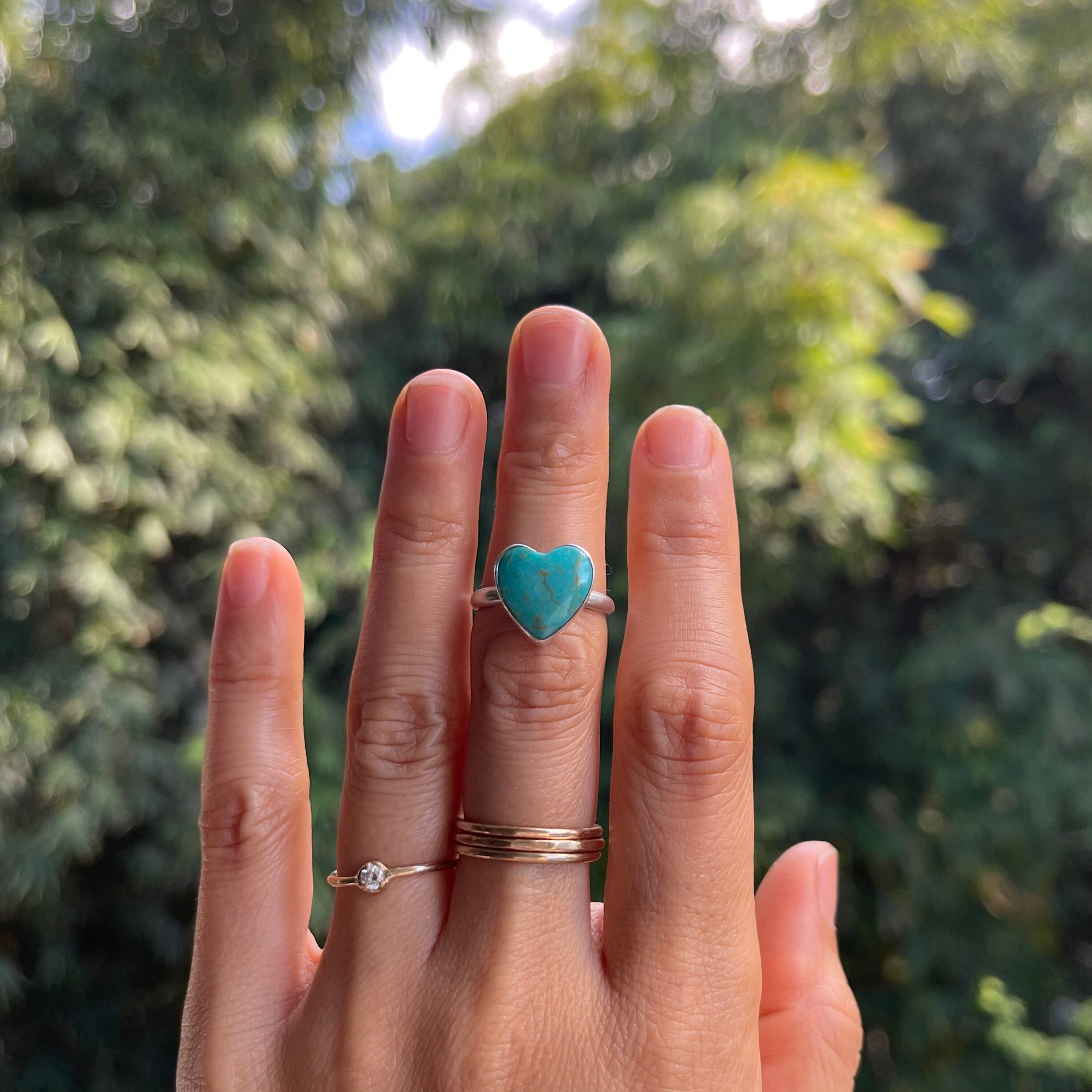 Turquoise heart ring deals