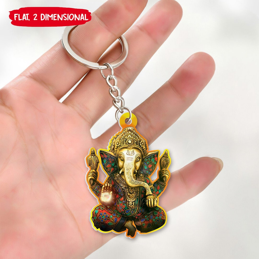 Hindu God Ganesha Keychain Ganesh Keychain Ganesh Gifts Etsy
