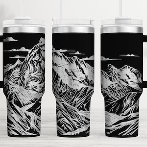Everest Mountain Laser Tumbler SVG: 40oz Full Wrap (Digital File)