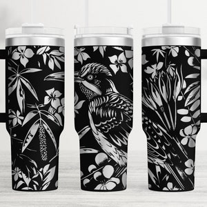 Hoopoe Bird Tumbler Wrap Laser SVG, Grawerowany Tumbler, 40oz Tumbler Full Wrap Laser SVG, Grawerowany laserowo SVG, Natychmiastowe pobieranie, Bezszwowy