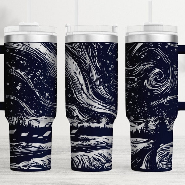 Northern Lights, Aurora Borealis Tumbler Wrap Laser SVG, Engraved Tumbler, 40oz Tumbler Full Wrap Laser SVG, Laser Engraved SVG, Seamless