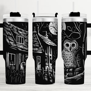 Horror House Svg Png, Rider Laser Tumbler Wrap SVG, Full Wrap Svg, 40oz Tumbler Wrap Svg, Laser Engrave Tumbler, Halloween Laser Svg File