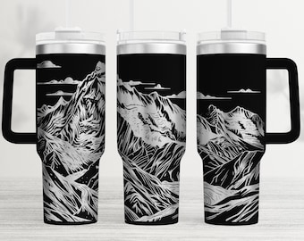 Everest Mountain Laser Tumbler SVG: 40oz Full Wrap (Digital File)