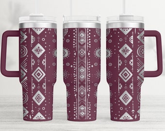 Embalagem Western Tumbler Laser SVG: Design sem emendas de 40 onças (arquivo digital)