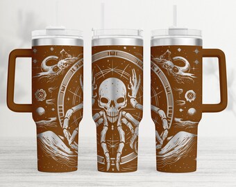 Skull Horror Tumbler Wrap Laser SVG: Seamless 40oz Design (Digital File)
