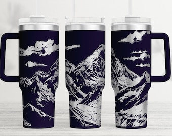 Everest Mountain 40oz Tumbler Laser SVG File (Digital Download)