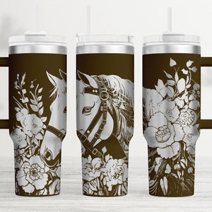Steampunk Horse 40oz Tumbler Wrap Laser SVG (Digital File)