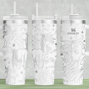 Unicorn Design Stanley 40oz Tumbler Wrap Laser SVG File