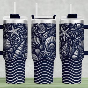 Sea Beach Laser Svg, Laser Tumbler Wrap SVG, Full Wrap, 40 oz Tumbler Wrap Svg, Laser Engrave Tumbler, Tumbler Laser Svg File