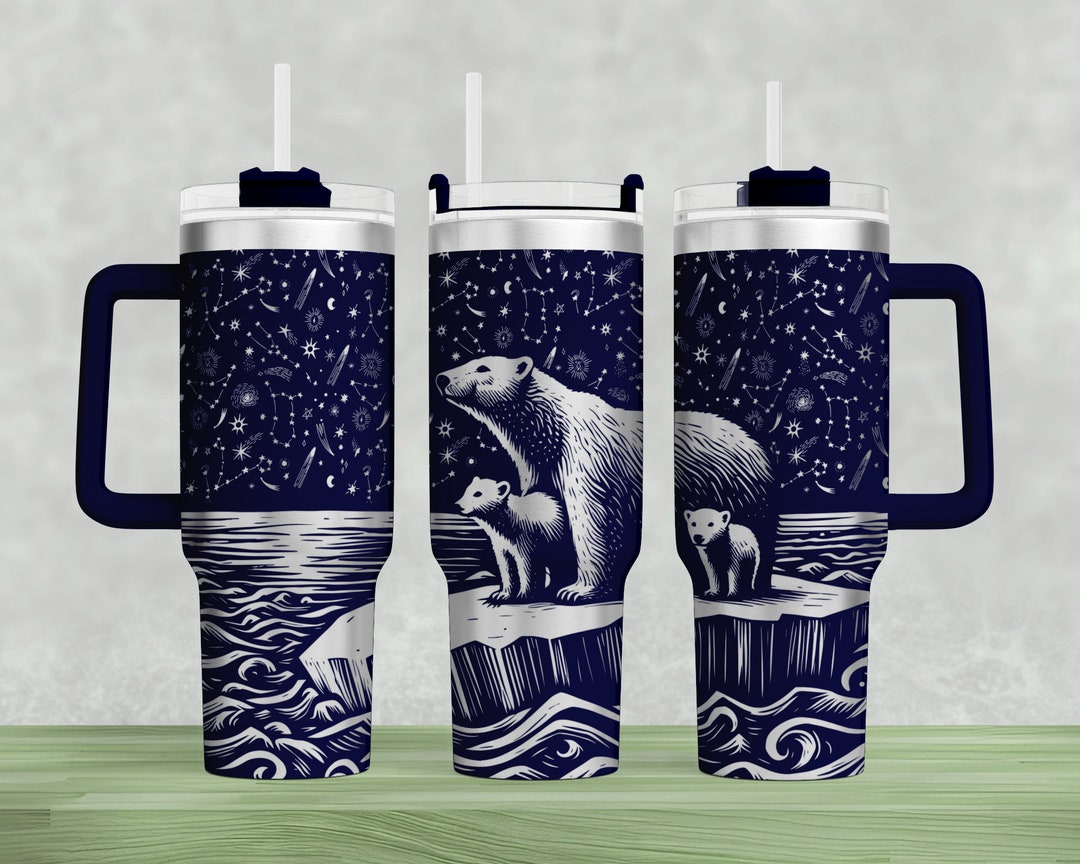 Polar Bear Tumbler Wrap: Laser Engraved 40oz Seamless Design (SVG PNG ...