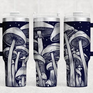 Mushrooms SVG PNG, Mushrooms Tumbler Wrap Laser SVG, 40oz Tumbler Full Wrap Laser Svg, Laser Engraved Svg File, Seamless
