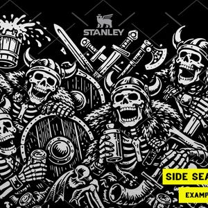 Knochen von Valhalla Stanley Tumbler Wrap SVG: Laser Design, 40 Unzen Full Wrap (Digitaler Download) Bild 4