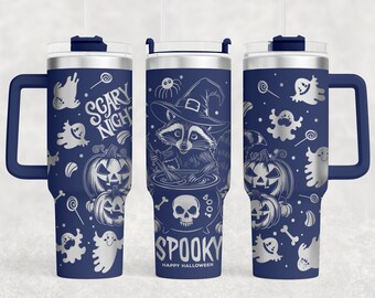 Halloween Tumbler Wrap: Spooky Engraved 40oz Tumbler SVG (Digital File)