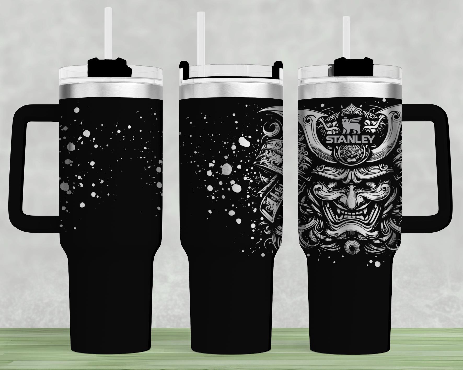 Samurai Mask Stanley 40oz Tumbler Wrap: Laser Engraved SVG