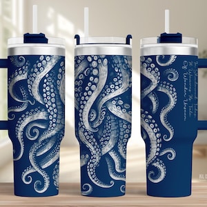 Octopus Tumbler Wrap Laser SVG: Engraved 40oz Tumbler Design (Digital File)