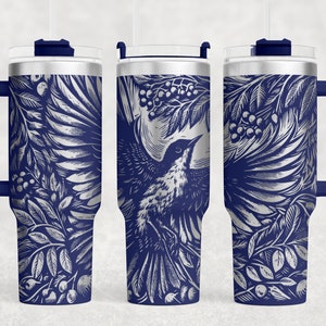 Bird flying Svg, Laser Tumbler Wrap SVG, Full Wrap Svg, 40 oz Tumbler Wrap Svg, Laser Engrave Tumbler, Tumbler Laser Svg File, Seamless
